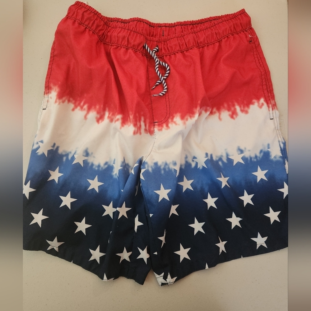 Dream Wave Patriotic Star Men's Swim Board Shorts Size XL